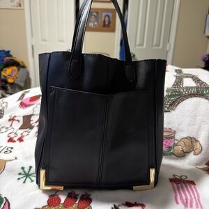 Steve Madden Black Tote with Gold Accents